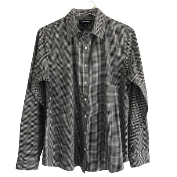 Lands End Supima Cotton No Iron Blouse 10